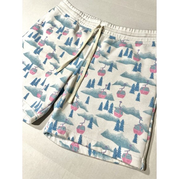 Chubbies Men’s Comfort Shorts Size Large 7” Inseam White Ski Lift Graphic 90's - Picture 2 of 9